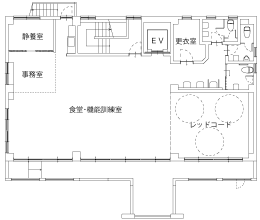 デイサービス あいの里 施設の平面図 2F